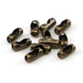 200 Pcs/Packet Antique Bronze Diameter Ball Chain Connectors Clasps Connectors for DIY Jewelry Making Findings Supplie Jewelry Clasps Beading(3.2mm)