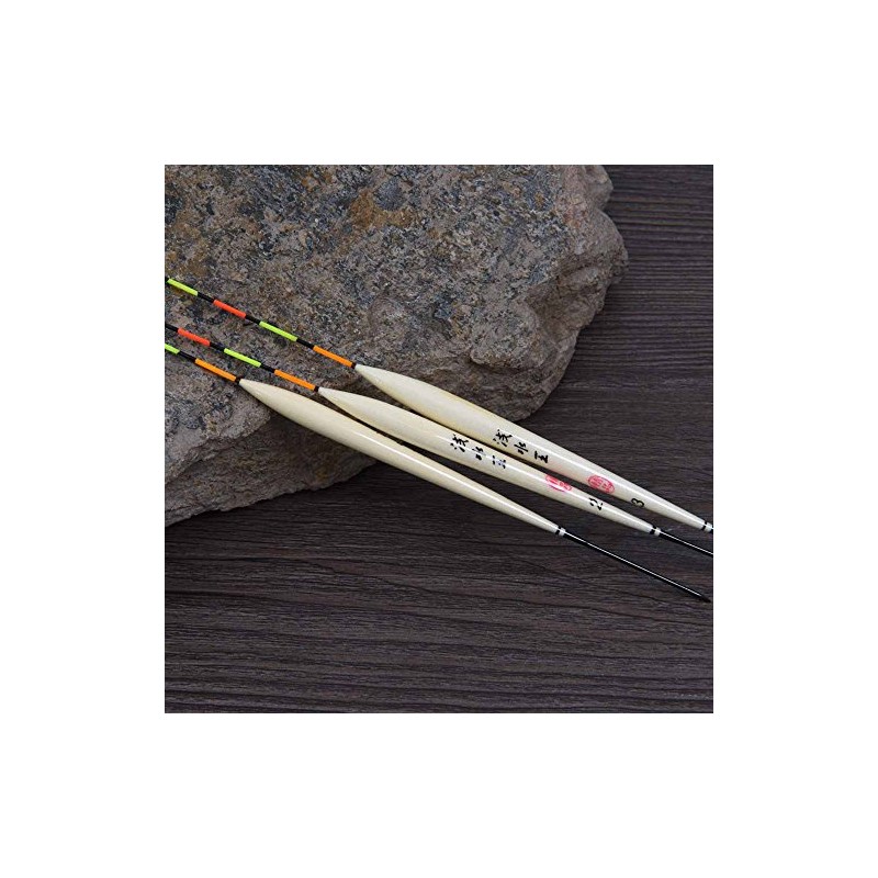 ODETOJOY 3Pcs Fishing Floats Barr Wood Fishing Tackle Tools Quality