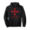 Distressed Deus Vult Knights Templar Cross, Crusader Pullover Hoodie