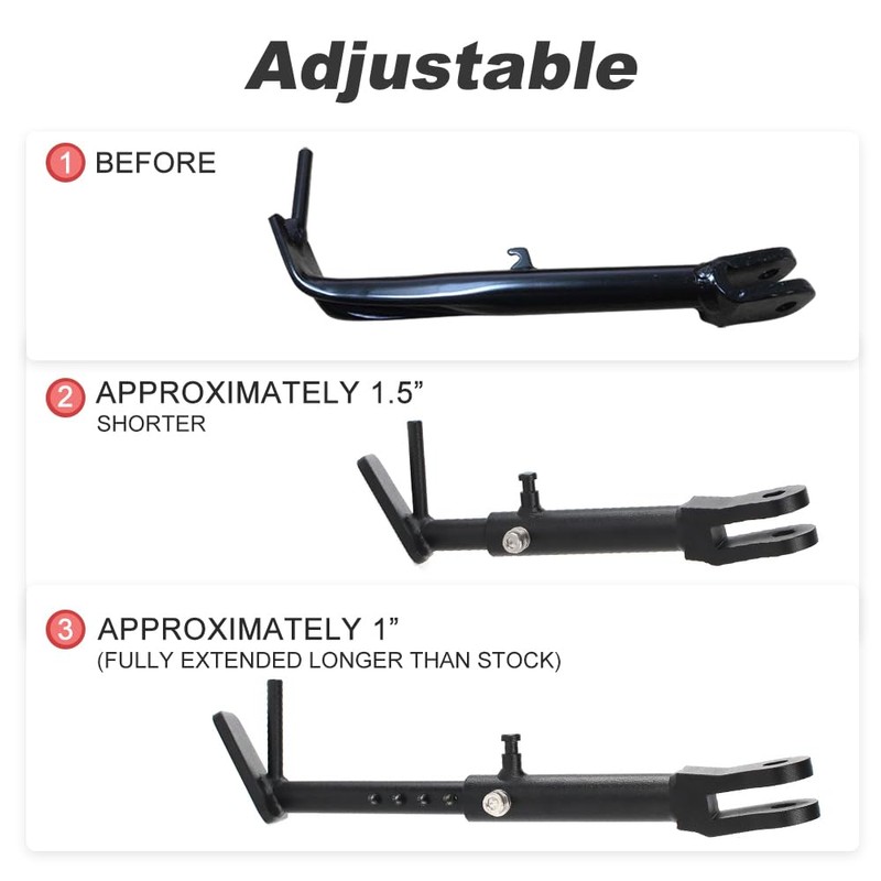 Xitomer 0-2.5inch Motorcycle Adjustable Kickstand Fit for MT09 2021-2024 /