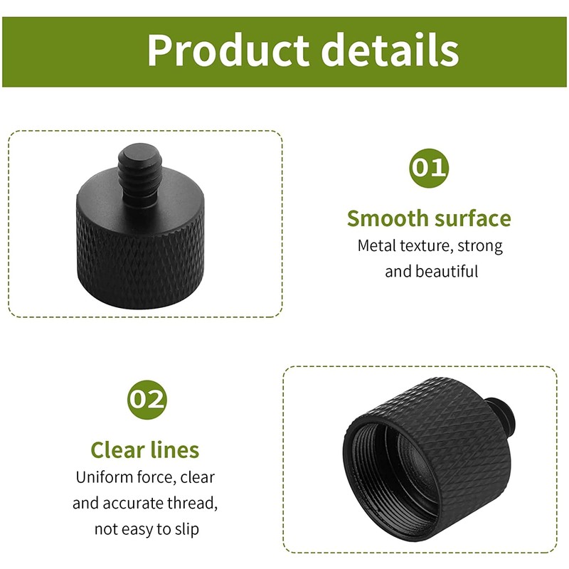 Microphone Screw Adapter, Camera Screw Converter Adapter, 1/4 Male to