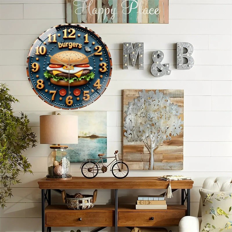 Bedroom-Compatible 30cm Round Glass Wall Clock with Truly Silent Operationsheet
