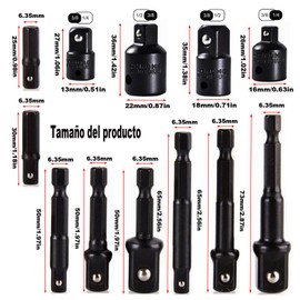 XINYUICEAN Juego de Adaptadores de Brocas de Grado de Impacto, 12 Piezas de Adaptadores de Manga de Perforación de Impacto Adaptador Universal de Enchufe Reductores de Adaptadores de Mango Hexagonal