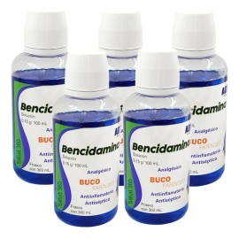 🦷💧 Bencidamina Enjuague Bucal (360ml) ADN: Pack de 5 Piezas para Alivio Duradero del Dolor y la Inflamación Bucal 🌿 oral care 🛡️