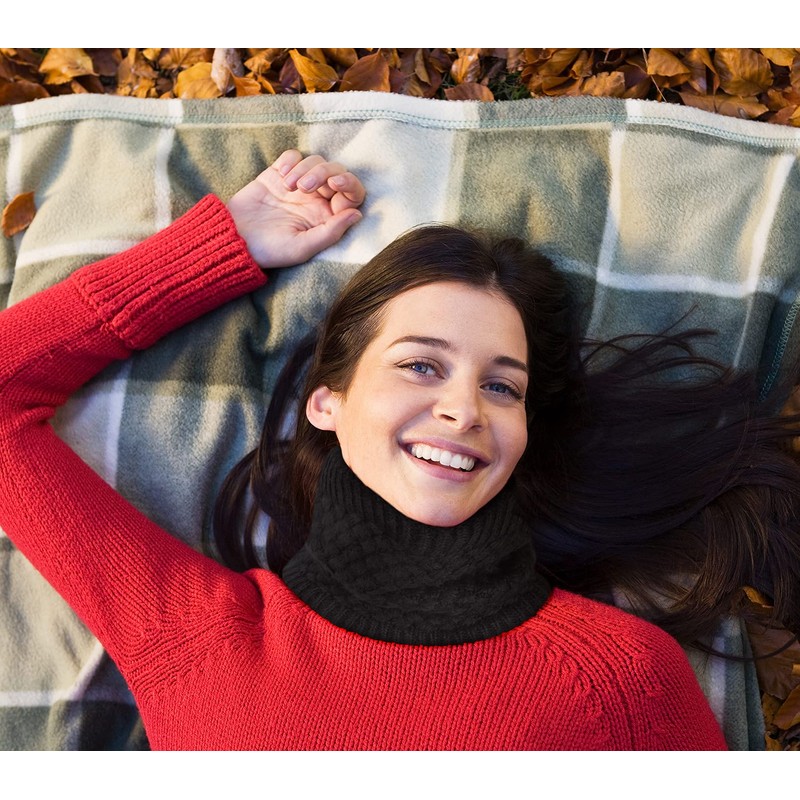 Loritta Neck Warmer Winter Warm Infinity Scarf Double-Layer Thick Fleece