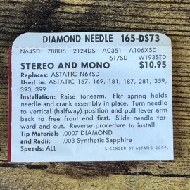 For Astatic Superb Needle Vintage New Old Stock Original Vinyl Record Player Needle 165-DS73