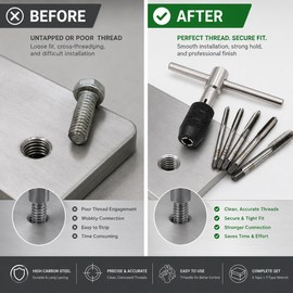 T-Handle Tap Wrench Set for Thread Tapping – 6-Piece Metric M3–M8 Hand Tool Kit for DIY Repair Jobs