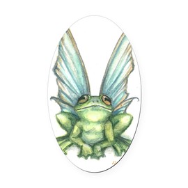 CafePress Fairy Frog Oval Car Magnet, Euro Oval Bumper Magnet