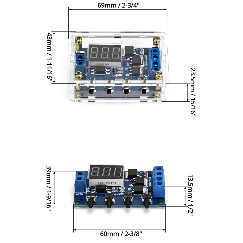 QWORK Timer Relay Delay DC 5 V - 30 V,