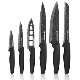 Granitestone Nutriblade Knife Set, High Grade Professional Chef Kitchen Knives Set, Knife Sets Toughened Stainless Steel with Nonstick Mineral Coating, Rubberized Ergonomic Grip, Dishwasher Safe