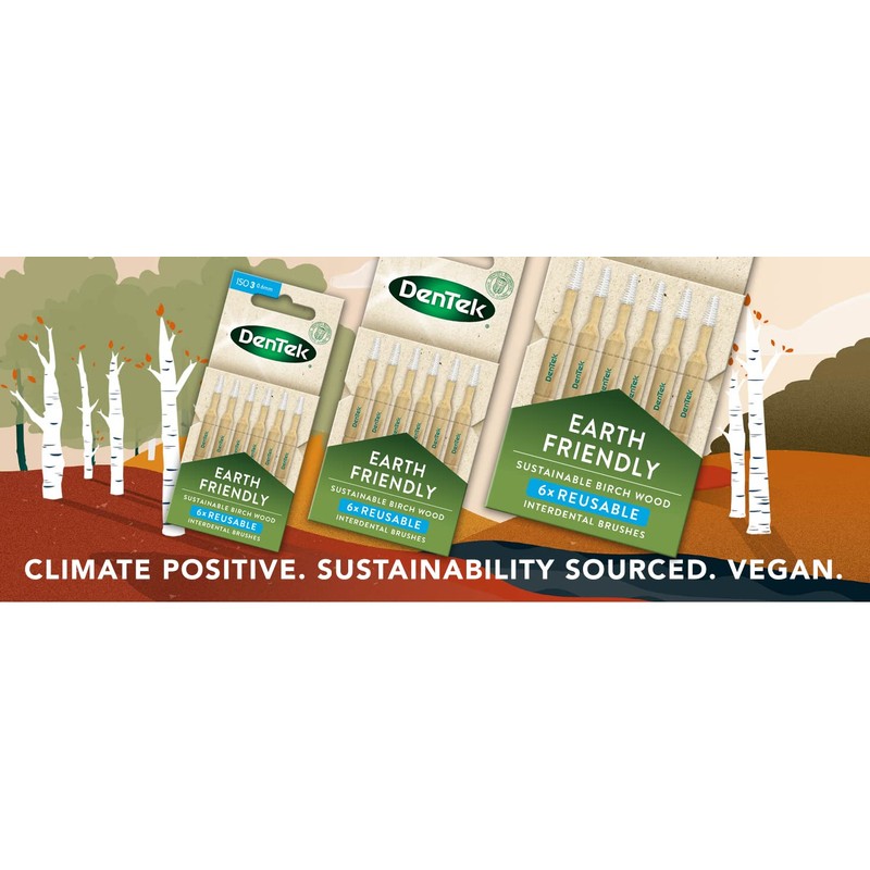 DenTek Earth Friendly Birch Wood Interdental Brushes ISO3/0.6mm - 6