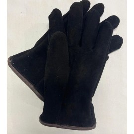 Heavy Duty Black  Cow Split Work Glove -Lightly Lined - Size Med - Made In USA