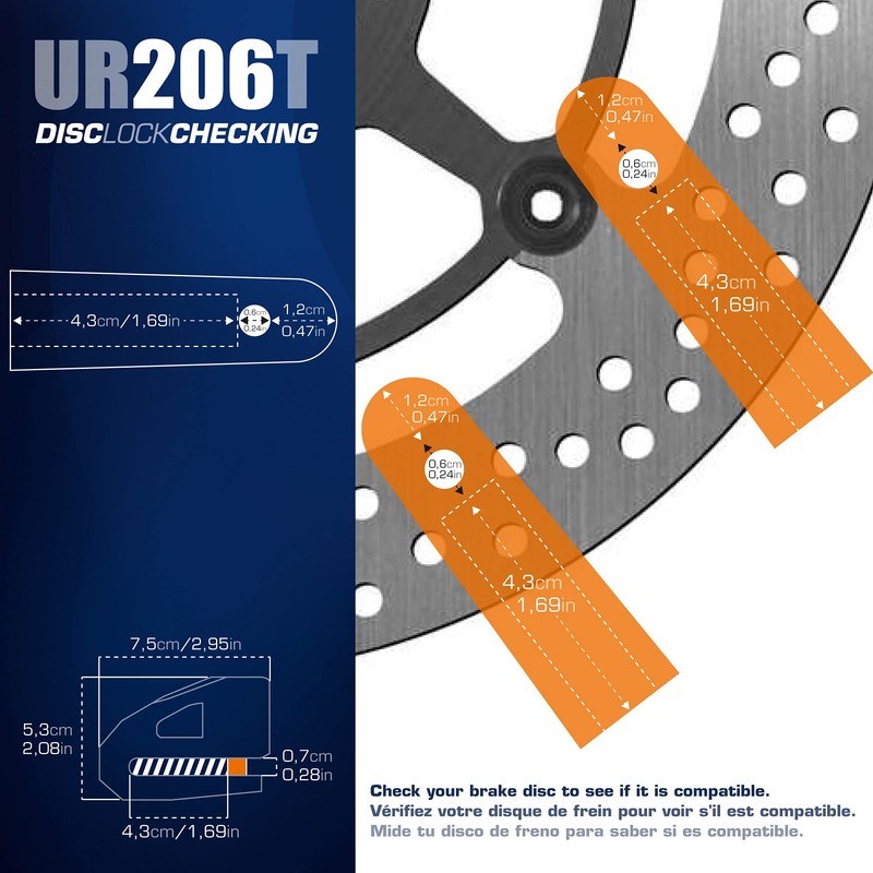 URBAN UR206T Brake Disc Lock Motorcycle Bicycle Scooter E Scooter