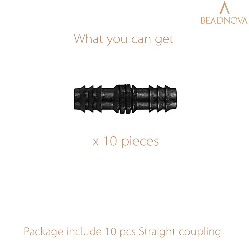 BEADNOVA Drip Irrigation Parts 10 Pcs 1/2 Inch Barbed Straight
