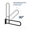 30-Inch Swing-Up/Flip-Up Bathroom Grab Bar, Stainless Steel with Textured Grip