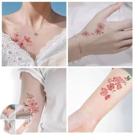 Hana Sticker 해나스티커 여름 액세서리 미니 플라워 레터링 타투 스티커 [드로잉] Hena Sticker Summer Accessory Mini Flower Lettering Tattoo Sticker [Drawing]