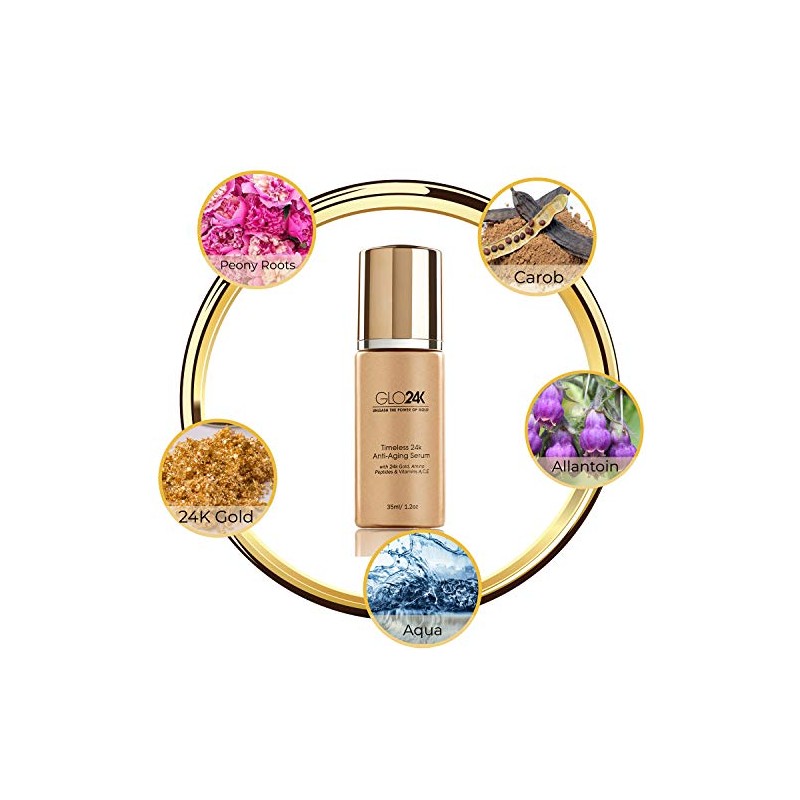 GLO24K Suero antienvejecimiento con oro de 24k Gold con vitaminas