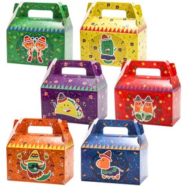 Hedume 36pcs Mexican Carnival Party Favor Boxes, Carnival Cinco De Mayo Goodie Candy Treat Boxes, Mexico Carnival Party Candy Goodies Valentine's Day Gift Boxes, Party Decorations Supplies