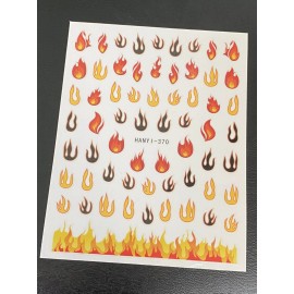 Unbranded 2PCS Nail Art 3D Nail Stickers Fire Series Nail Decals Art Decoration Tips DIY