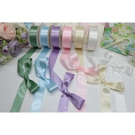 Yardinys Satin Ribbon 1 Inch Ribbon, Pastel Color Ribbon Double Faced Ribbon for Gift Wrapping Flower Bouquet Wedding Party Decoration Hair Bows DIY Crafts- 10 Yards/Roll, Total 60Yds