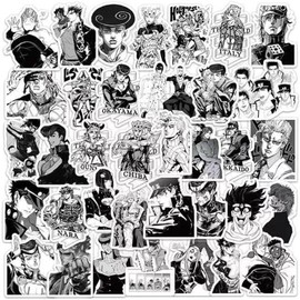 50 Pcs Jojo PVC Stickers, Jotaro Kujo, Xu Rin, Yoshikage Kira, Student, Cartoon, DIY, Car, Motorcycle, Helmet, PC, Snowboard, Smartphone Sticker, Popular, Gift, Label, Decorative, Cute, Accessory