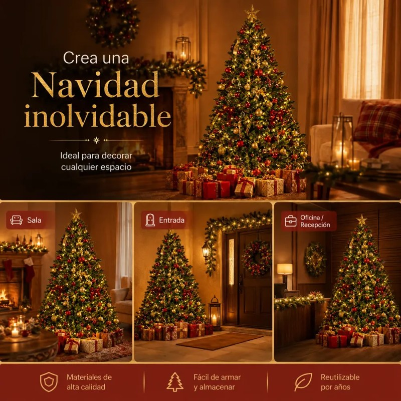 Nestor - Árbol De Navidad Clásico Color Verde De 2.40