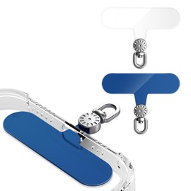 saxsion Cell Phone Lanyard Tab，Reliable TPU Material Phone Tether Tabs，Universal Phone Lanyard Patch For Full Phone Cases (Blue+Transparent)