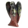Fekuar Natural Dragon Bloodstone Guardian Angel Statue, Hand-Carved Healing Crystal