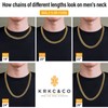 KRKC&CO Cuban Link Chain, 18K Gold Plated, Men's Gold Chain