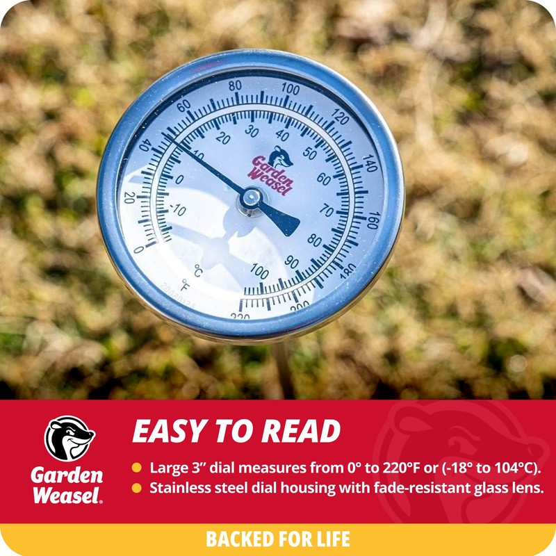 Garden Weasel Analog Soil & Composting Dial Thermometer - 36-Inch