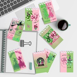 Junyaoii 12 UV Pens and 12 Witch themed Notebooks, Children's Birthday Boy & Girl Party gift Bag Stuffers, Green and Pink Birthday Party favors, Advent Calendar Children cartoon Birthday Decoration