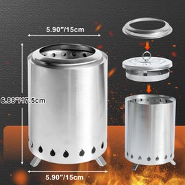 Tabletop Fire Pit Outdoor, Wood Pellet Table Top Firepit, 7 Inch Mini Fire Pit with Removable Ash-Pan, Firepit with Carry Bag for Outside Patio Camping Backyard Picnic