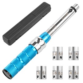 CQDAXUMY Motorcycle Spoke Torque Wrench, 2-10NM Spoke Torque Wrench with 5 Interchangeable Heads,Ideal for Bike and Motorcycle Wheel Maintenance and Adjustments