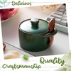 Honeydak Speckled Ceramic Salt Cellar with Lid and Wooden Spoon,