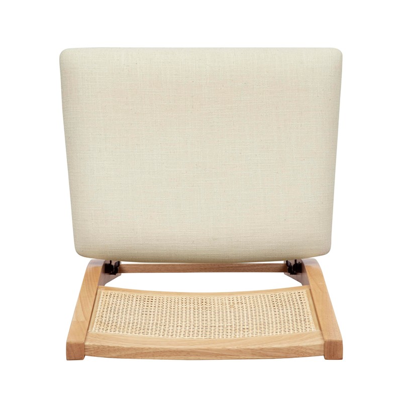 Powell Kasi Natural Wooden Folding Counter Stool with Padded Linen