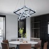 diisunbihuo Modern Crystal Chandeliers LED Square 3-Rings Chandelier Pendant Lights