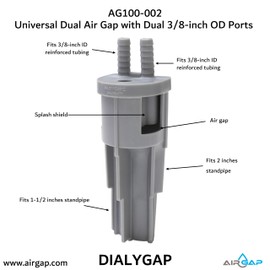 Universal Dual Air Gap with Dual 3/8-inch OD Ports (AG100-002, 34800)