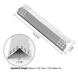 YIHAM Flame Tamers for Nexgrill 6 Burner 720/730-0896B 730-0896 720-0896C 720-0898 720/730-0882A 720-0969 5 Burner 720-1046 Replacement Parts, Heat Plate Shield Tent 14 9/16 inch, Set of 6, KS708