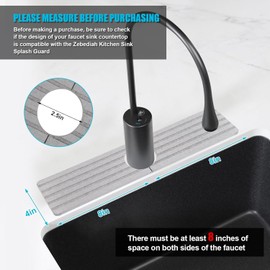 ZICRO Kitchen Faucet Absorbent Mat, Diatomite Splash Guard for Sink Faucet, Faucet Mat for Kitchen Sink (White, 15.7 * 3.9)