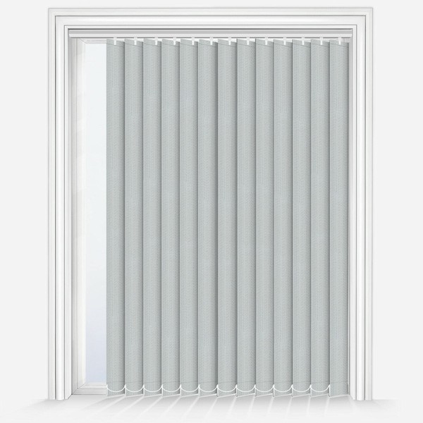 Vertical Blinds - Made to Measure - 89mm - Complete Blind - Feather Weave Fabric- MIST (Up To 90cm(900mm), Up To 130cm(1300mm))