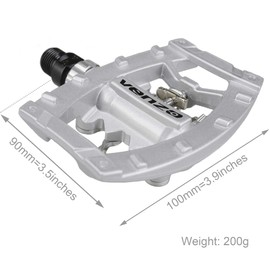 Venzo Dual Function Platform Multi-Use Compatible with Shimano SPD Mountain Bike Bicycle Sealed Clipless Pedals - Dual Platform Multi-Purpose - Great for Touring, Road, Trekking Bikes - Silver