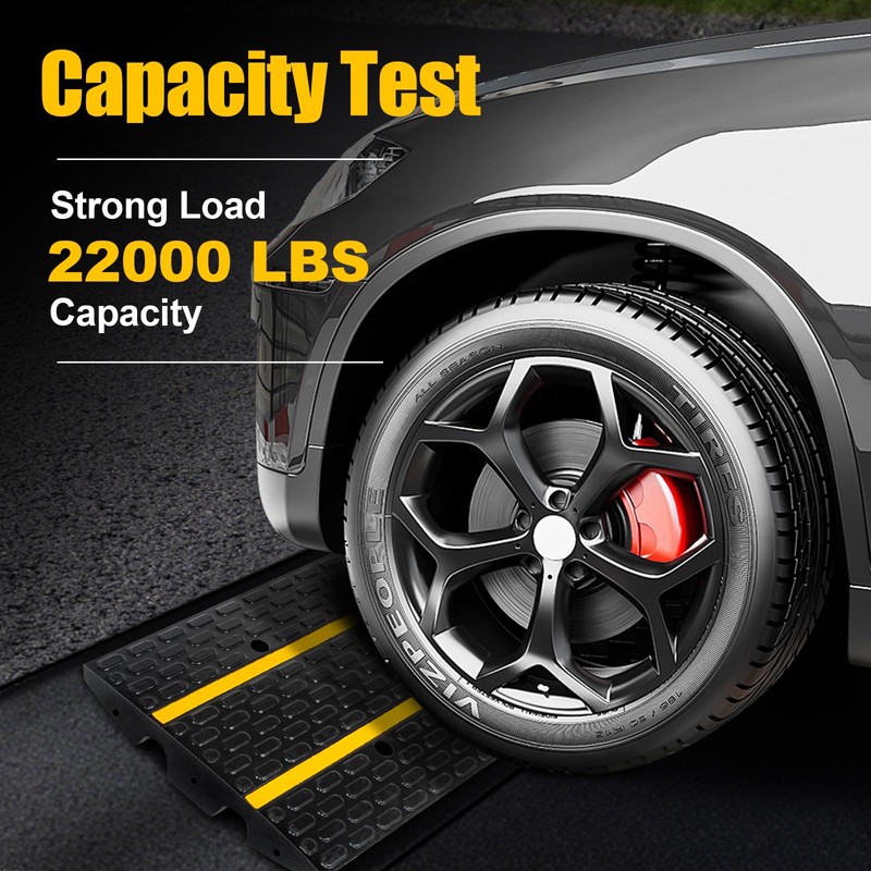 FCOME Rubber Heavy Duty 22000lbs Capacity Car Ramp, Driveway Curb