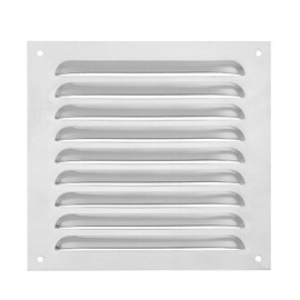 PATIKIL 8 x 8 Inch Aluminium Ventilation Cover, Screen Air Grille Ventilation Cover, HVAC Slat Grille for Home, Kitchen, Fireplace, Wall Ceiling, Silver Tone