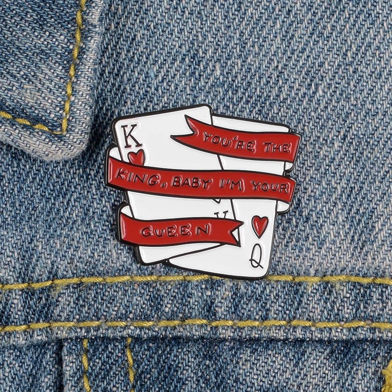 VEINTI+1 Poker Pins Enamel Brooch Set Abstractionist Royal Flush Queen