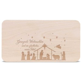 GRAVURZEILE Wooden Breakfast Board with Engraving - Blessed Christmas - Christmas Decoration - Gifts for Children Boys and Girls - For Christmas as a Gift for Secret Santa and Santa Claus