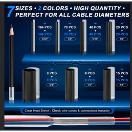 ROADPLUM 4:1 Adhesive Lined Heat Shrink Tubing Kit, 650 PCS Dual Wall Tubing