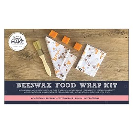Simply Make Beeswax Wraps Food Wrap Kit, Wrapping Paper Food Wraps Great Alternative Storage Containers Bowl Cover for Food, Eco Friendly Reusable Food Wraps, Plastic Free Beeswax Bread Sandwich Wrap