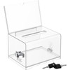 Acrylic Donation Box, Transparent Ballot Box with Key Lock, Lockable