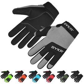 BYKR All-Weather Motorcycle Gloves for Men & Women – Protection for Dirt Bike, BMX, MX, and ATV Riding – Grey L