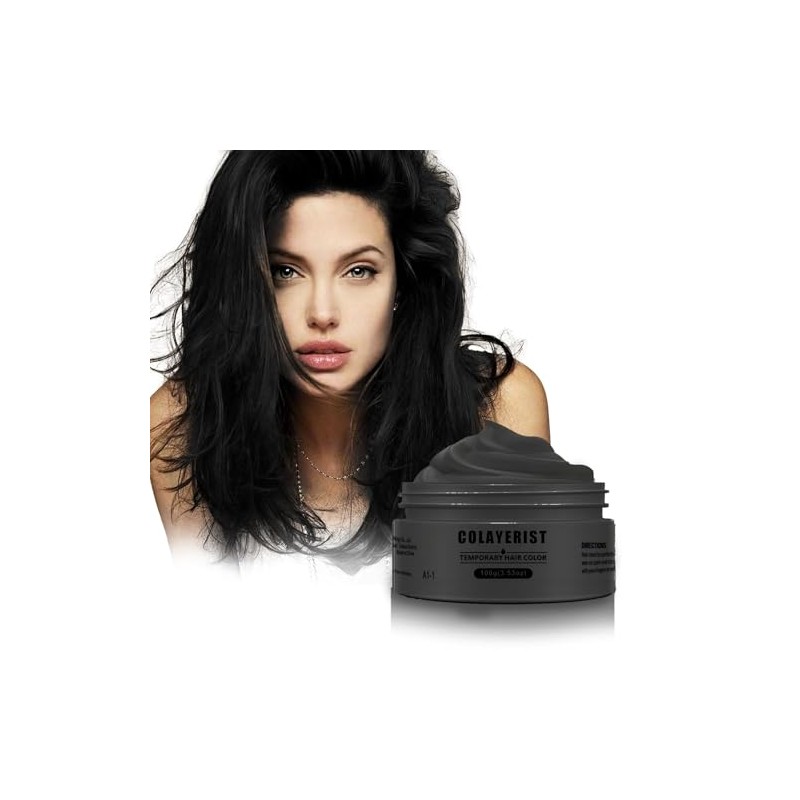 COLAYERIST Black Temporary Hair Colour Washable (Black)